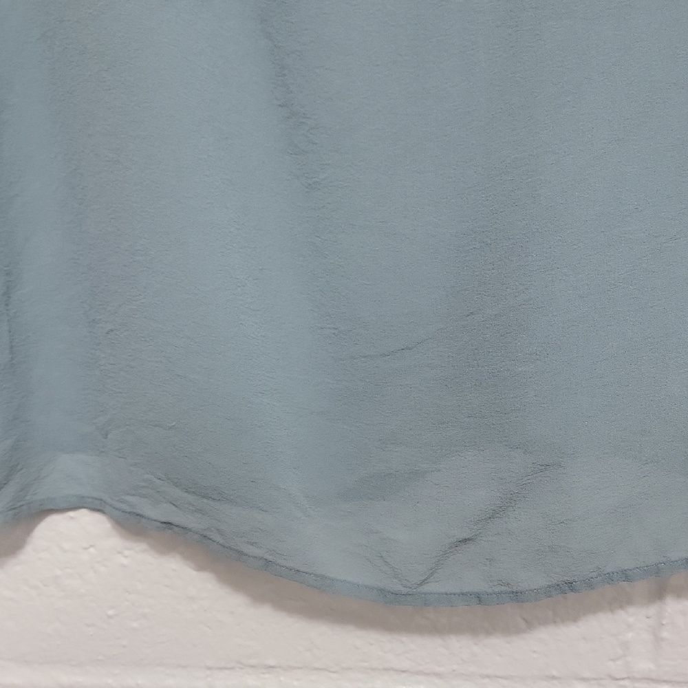 Eileen Fisher 100% Silk Boxy Top | Light Blue Short Sleeve | M - Picture 5 of 16